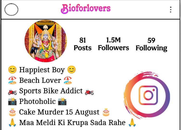 Maa Meldi Bio For Instagram