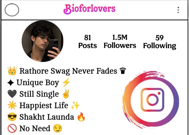 Rathore Bio For Instagram